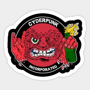 CYDERPUNK LOGO red on black Sticker